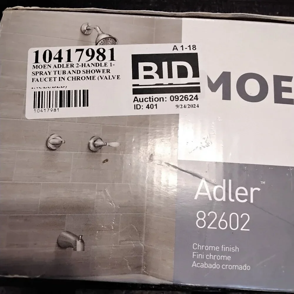 MOEN ADLER 2-HANDLE 1-SPRAY TUB AND SHOWER FAUCET IN CHROME Missing Pieces